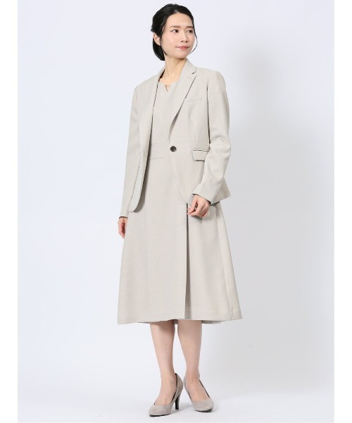 m.f.editorial（エムエフエディトリアル）の「【ストレッチ ウォッシャブル UV】m.f.エディトリアルレディース 半袖タックワンピース(セットアップ可能)（ワンピース・レディース・ベージュ・S/MEDIUM/LARGE）」の15枚目の写真