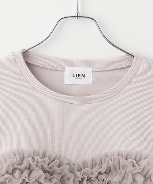 petit main LIEN(プティマインリアン)の「【リンク】チュールビスチェドッキング長T(Tシャツ/カットソー・レディース・ライトピンク/オフホワイト・F)」の7枚目の写真
