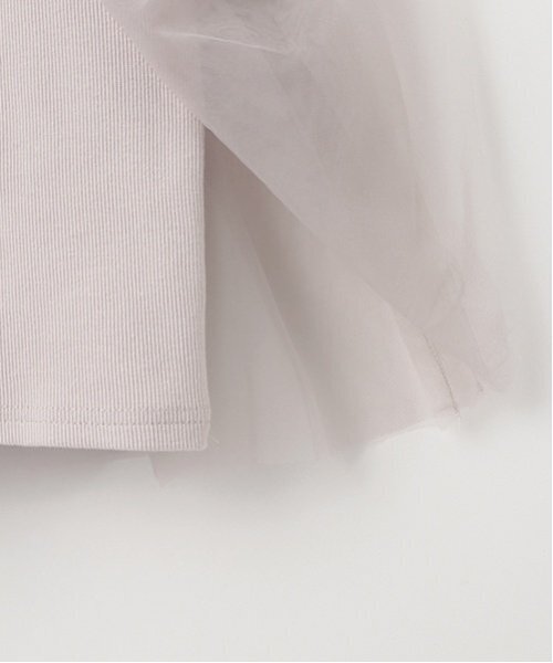 petit main LIEN(プティマインリアン)の「【リンク】チュールビスチェドッキング長T(Tシャツ/カットソー・レディース・ライトピンク/オフホワイト・F)」の9枚目の写真