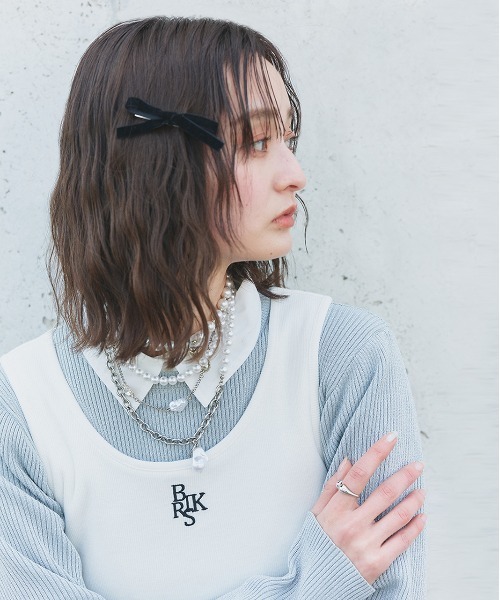 ad thie(アドティエ)の「カップ付き ロゴ刺繍タンクトップ(タンクトップ・レディース・オフホワイト/ブラック・MEDIUM/LARGE)」の15枚目の写真
