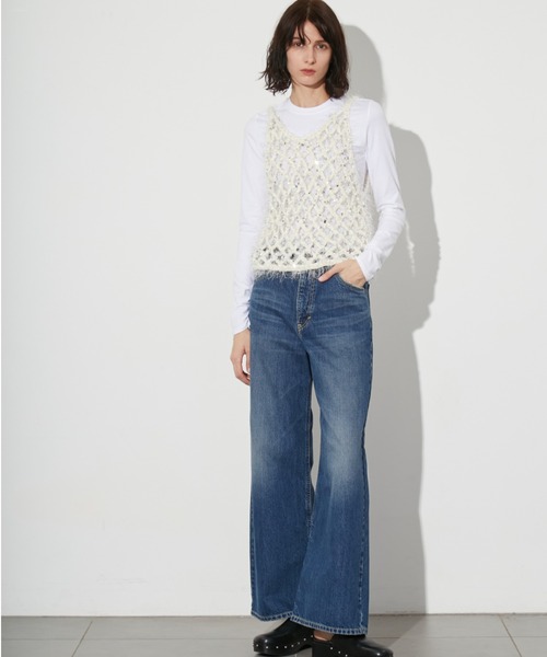 styling/（スタイリング）の「スパングル2WAYビスチェ（ニット/セーター・レディース・ブラック/アイボリー・FREE）」の3枚目の写真