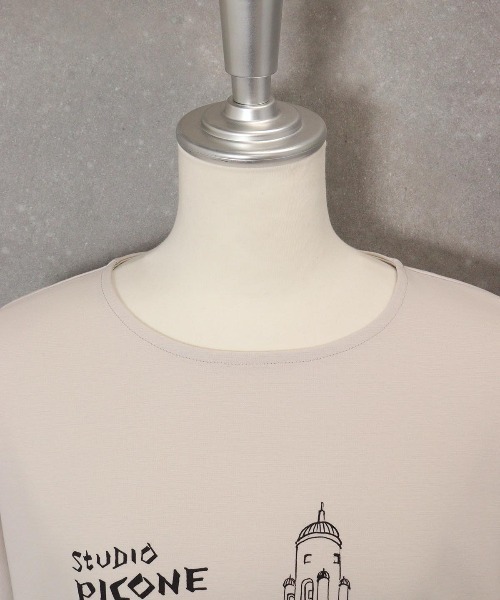 STUDIO PICONE(スタジオピッコーネ)の「袖フリルイラストチュニック(Tシャツ/カットソー・レディース・ブラック/ネイビー/ベージュ・LL/M/L)」の6枚目の写真