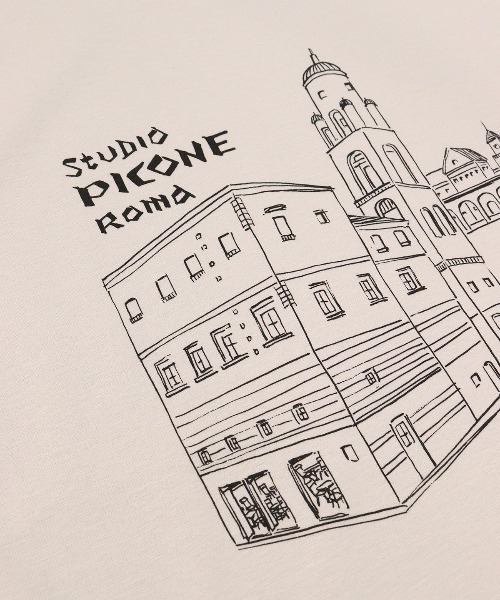 STUDIO PICONE(スタジオピッコーネ)の「袖フリルイラストチュニック(Tシャツ/カットソー・レディース・ブラック/ネイビー/ベージュ・LL/M/L)」の7枚目の写真