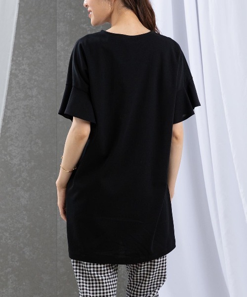 STUDIO PICONE(スタジオピッコーネ)の「袖フリルイラストチュニック(Tシャツ/カットソー・レディース・ブラック/ネイビー/ベージュ・LL/M/L)」の20枚目の写真