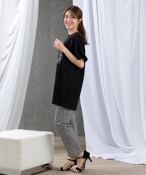 STUDIO PICONE(スタジオピッコーネ)の「袖フリルイラストチュニック(Tシャツ/カットソー・レディース・ブラック/ネイビー/ベージュ・LL/M/L)」の18枚目の写真