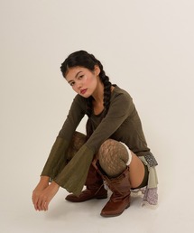 TINA：JOJUN（ティーナジョジュン）の「リボン付き レースレッグウォーマー TINA：JOJUN（ソックス/靴下）」