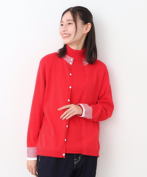 LAURA ASHLEY（ローラアシュレイ）の「【カラー追加！日本製/ワンマイルウエア】コットン コンパクトヤーン カーディガン（カーディガン/ボレロ・レディース・ホワイト系その他/ベージュ系/グリーン系その他2/ワイン系4/グレー系2/アイボリー系2・38）」の6枚目の写真