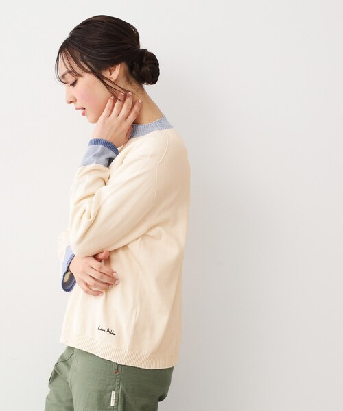 LAURA ASHLEY（ローラアシュレイ）の「【カラー追加！日本製/ワンマイルウエア】コットン コンパクトヤーン カーディガン（カーディガン/ボレロ・レディース・ホワイト系その他/ベージュ系/グリーン系その他2/ワイン系4/グレー系2/アイボリー系2・38）」の2枚目の写真