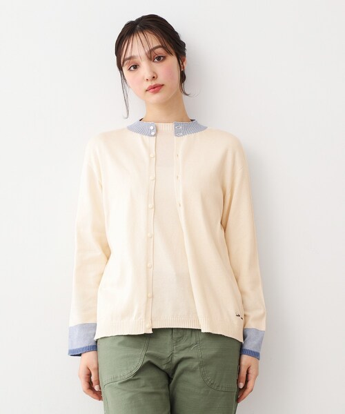 LAURA ASHLEY（ローラアシュレイ）の「【カラー追加！日本製/ワンマイルウエア】コットン コンパクトヤーン カーディガン（カーディガン/ボレロ・レディース・ホワイト系その他/ベージュ系/グリーン系その他2/ワイン系4/グレー系2/アイボリー系2・38）」の7枚目の写真
