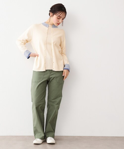 LAURA ASHLEY（ローラアシュレイ）の「【カラー追加！日本製/ワンマイルウエア】コットン コンパクトヤーン カーディガン（カーディガン/ボレロ・レディース・ホワイト系その他/ベージュ系/グリーン系その他2/ワイン系4/グレー系2/アイボリー系2・38）」の8枚目の写真