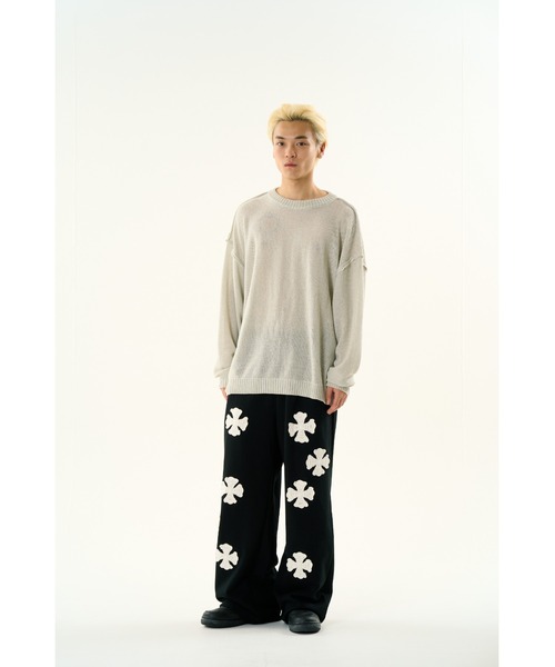 DISCOVERED（ディスカバード）の「BASIC OUTSEEM RAME CREW KNIT（ニット/セーター・メンズ・ホワイト/パープル/ブラック・SMALL/LARGE）」の13枚目の写真