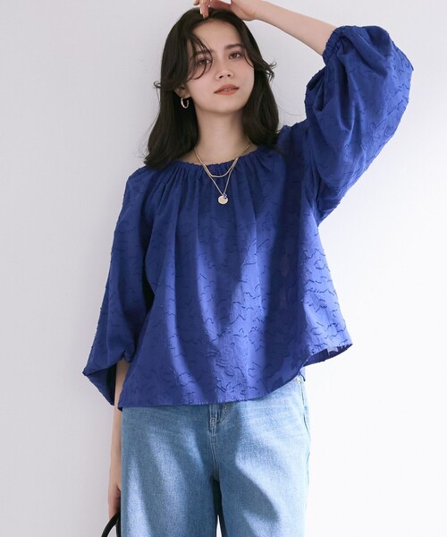 23区(ニジュウサンク)の「【SLOW/一部店舗限定】コットンジャカード ブラウス(シャツ/ブラウス・レディース・グレー系/アイボリー系/ブルー系・38)」の3枚目の写真
