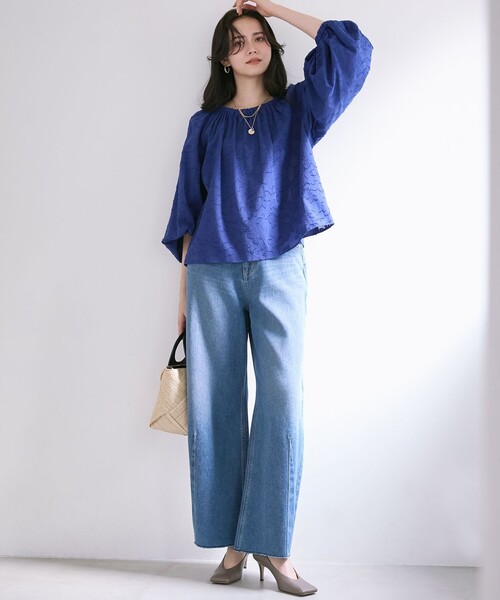 23区(ニジュウサンク)の「【SLOW/一部店舗限定】コットンジャカード ブラウス(シャツ/ブラウス・レディース・グレー系/アイボリー系/ブルー系・38)」の5枚目の写真