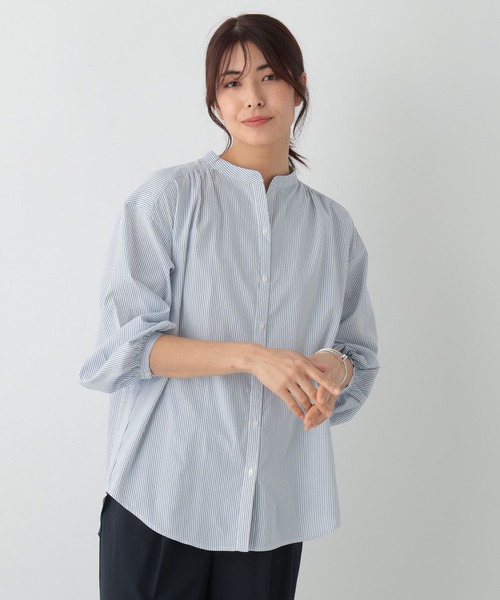 FOUND GOOD（ファウンドグッド）の「コタットスキッパーシャツLS（シャツ/ブラウス・レディース・ブルー系1/ブラウン系/パープル系/グレー系/グレー系1/ブルー系・M/S/L）」の19枚目の写真