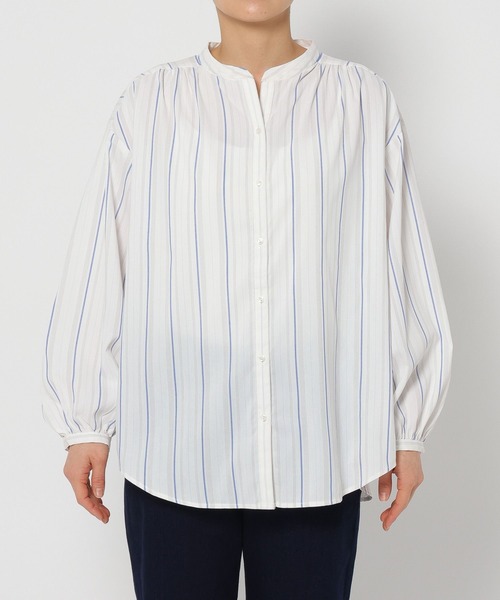 FOUND GOOD（ファウンドグッド）の「コタットスキッパーシャツLS（シャツ/ブラウス・レディース・ブルー系1/ブラウン系/パープル系/グレー系/グレー系1/ブルー系・M/S/L）」の22枚目の写真