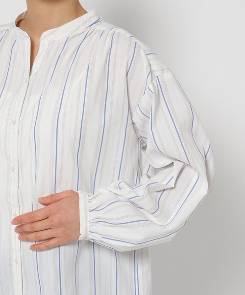 FOUND GOOD（ファウンドグッド）の「コタットスキッパーシャツLS（シャツ/ブラウス・レディース・ブルー系1/ブラウン系/パープル系/グレー系/グレー系1/ブルー系・M/S/L）」の14枚目の写真