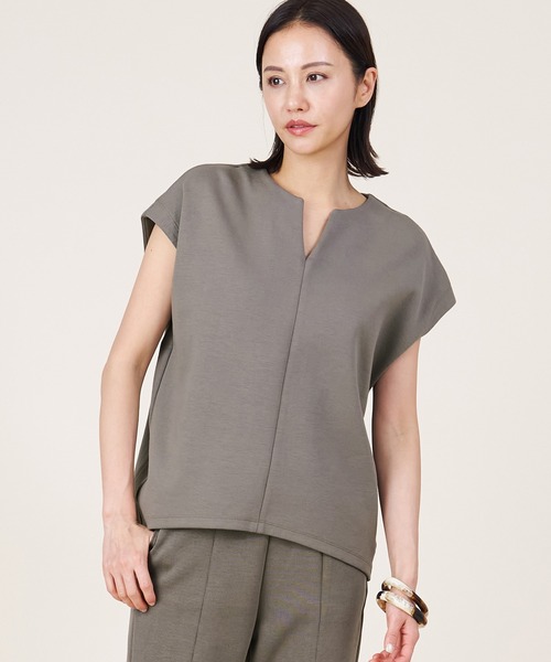 marmors（マルモア）の「【marmors】keyneck pullover〈セットアップ対応〉（Tシャツ/カットソー・レディース・カーキオリーブ/グレー/ブラック・36）」の3枚目の写真