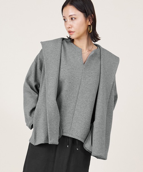 marmors（マルモア）の「【marmors】keyneck pullover〈セットアップ対応〉（Tシャツ/カットソー・レディース・カーキオリーブ/グレー/ブラック・36）」の11枚目の写真