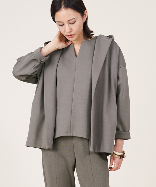 marmors（マルモア）の「【marmors】keyneck pullover〈セットアップ対応〉（Tシャツ/カットソー・レディース・カーキオリーブ/グレー/ブラック・36）」の8枚目の写真