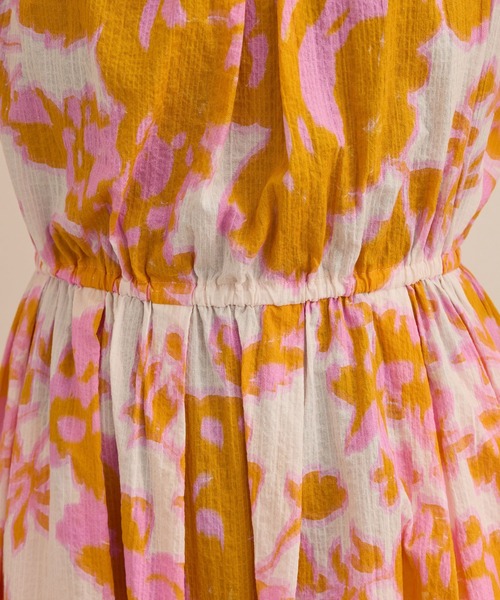 ROPE'（ロペ）の「【DEVEAUX（デヴォー）】別注ボカシフラワーウエストギャザーワンピース/洗える（ワンピース・レディース・ブラウン系その他2/オレンジ系その他・FREE）」の14枚目の写真