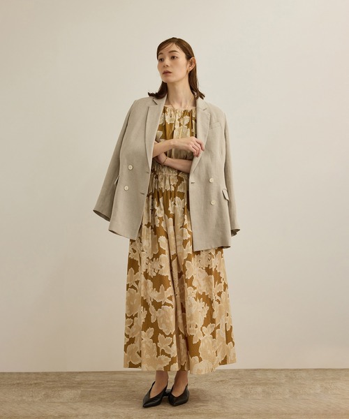 ROPE'（ロペ）の「【DEVEAUX（デヴォー）】別注ボカシフラワーウエストギャザーワンピース/洗える（ワンピース・レディース・ブラウン系その他2/オレンジ系その他・FREE）」の21枚目の写真