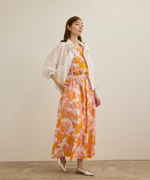 ROPE'（ロペ）の「【DEVEAUX（デヴォー）】別注ボカシフラワーウエストギャザーワンピース/洗える（ワンピース・レディース・ブラウン系その他2/オレンジ系その他・FREE）」の17枚目の写真