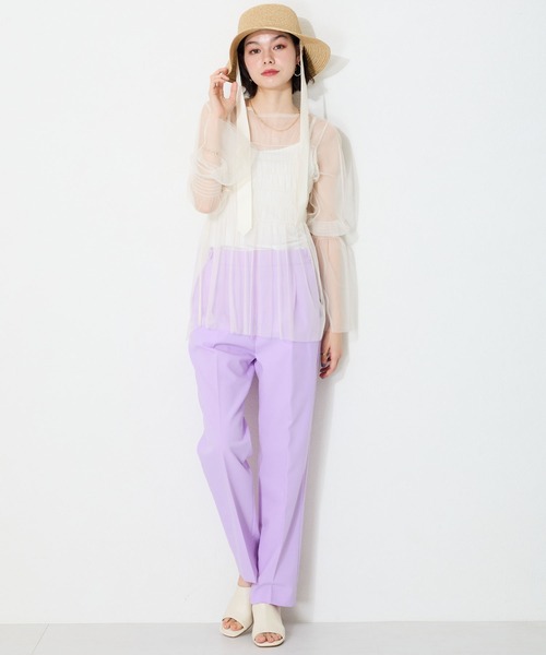 【夏｜先取りセール 10％OFFセール】売れ筋商品|||un cinq（アンサンク）クレープ キーネック ベスト【2025春夏】 ユニーク(KEEN) 【送料無料】 キーン 1027435 1027438 1026865