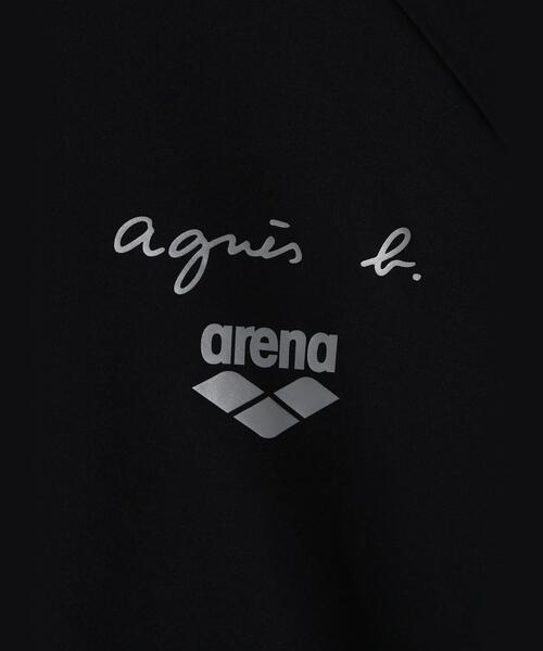 【美品】agnès b. × arena / コラボ パイルジャケット L 黒 美品】agnès b. × arena / コラボ パイルジャケット L 黒