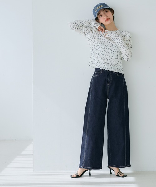 coca(coca)(コカ)の「【WEB限定セール】ワイドシルエットデニムパンツ(デニムパンツ・レディース・インディゴブルー・L/S/M)」の16枚目の写真