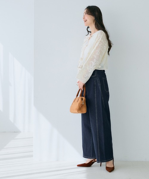 coca(coca)(コカ)の「【WEB限定セール】ワイドシルエットデニムパンツ(デニムパンツ・レディース・インディゴブルー・L/S/M)」の7枚目の写真