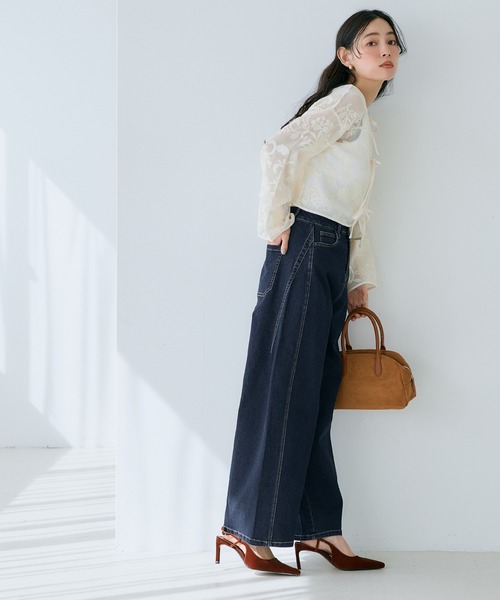 coca(coca)(コカ)の「【WEB限定セール】ワイドシルエットデニムパンツ(デニムパンツ・レディース・インディゴブルー・L/S/M)」の5枚目の写真