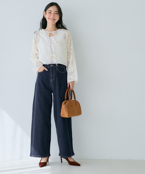 coca(coca)(コカ)の「【WEB限定セール】ワイドシルエットデニムパンツ(デニムパンツ・レディース・インディゴブルー・L/S/M)」の4枚目の写真