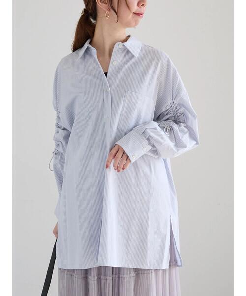 Te chichi（テチチ）の「ドロストスリーブストライプシャツ《2025spring catalog item》（シャツ/ブラウス・レディース・グレー/ベージュ・F）」の7枚目の写真