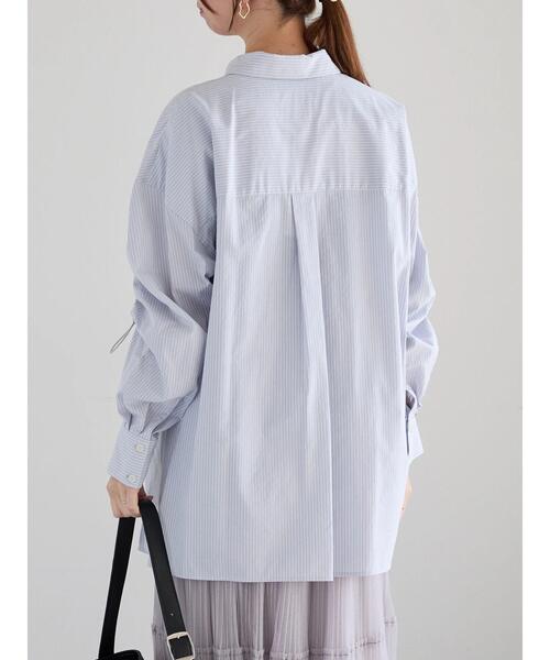 Te chichi（テチチ）の「ドロストスリーブストライプシャツ《2025spring catalog item》（シャツ/ブラウス・レディース・グレー/ベージュ・F）」の9枚目の写真