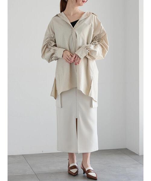 Te chichi（テチチ）の「ドロストスリーブストライプシャツ《2025spring catalog item》（シャツ/ブラウス・レディース・グレー/ベージュ・F）」の13枚目の写真