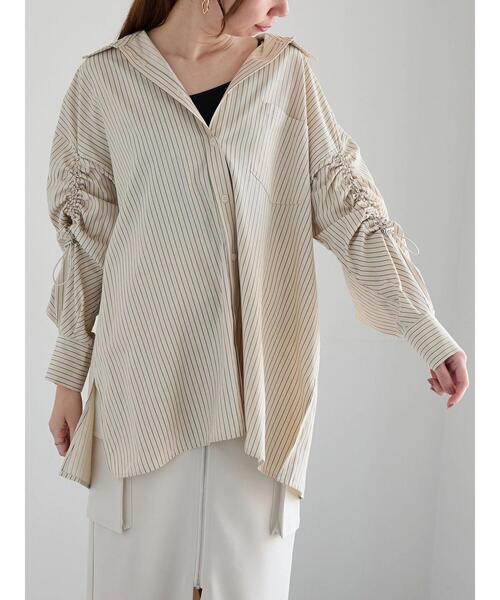 Te chichi（テチチ）の「ドロストスリーブストライプシャツ《2025spring catalog item》（シャツ/ブラウス・レディース・グレー/ベージュ・F）」の16枚目の写真