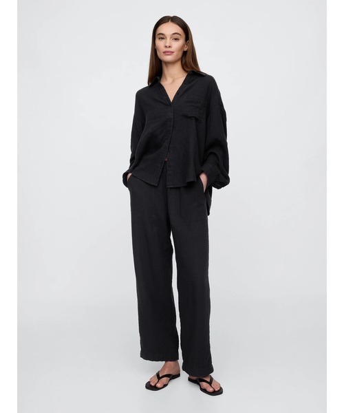 GAP(ギャップ)の「ガーゼ ビッグシャツ 長袖(シャツ/ブラウス・レディース・アイボリー/ホワイト/ブラック・XXS/XS/L/S/M)」の8枚目の写真