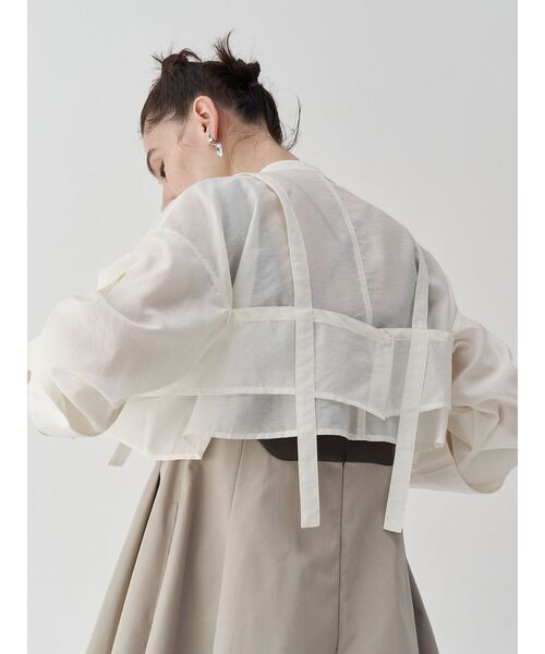 UN3D. ホワイト ビスチェ Fサイズ UN3D.（アンスリード）の「BUSTIER LAYERED LONG SH / ビスチェ
