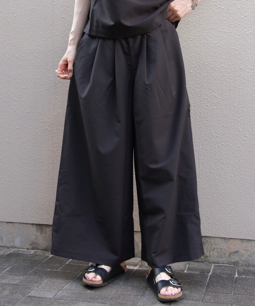 THOUSAND MILE(サウザンドマイル)の「THOUSAND MILE/サウザンドマイル フレンチスリーブシャツ&ロングパンツ セットアップ+バッグ(3点セット) FRENCH SLEEVE & LONG PANTS SET High Air Permeability(セットアップ・レディース・ベージュ/ブラック・FREE)」の20枚目の写真