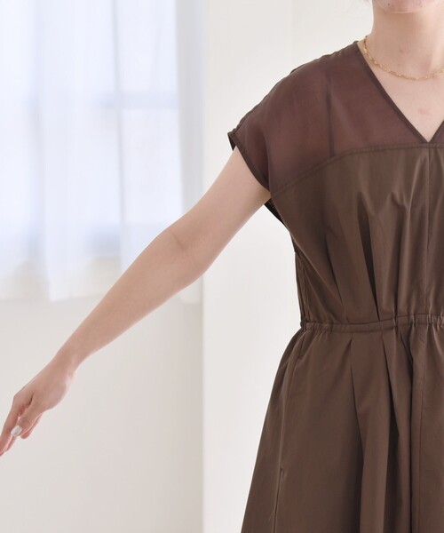 美品 LOISIR ロワズィール 洗える Vネック フレンチスリーブ ワンピース セール】Vネックフレンチスリーブワンピース/洗える（ワンピース