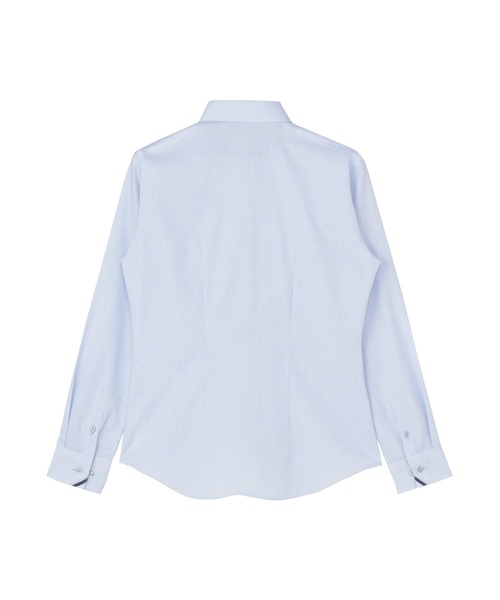 TOKYO SHIRTS（トウキョウシャツ）の「透け防止 形態安定ノーアイロン ワイド 長袖ビジネスワイシャツ（ビジネスシャツ・レディース・サックスブルー・LL/M/L/XL/XS/S）」の2枚目の写真