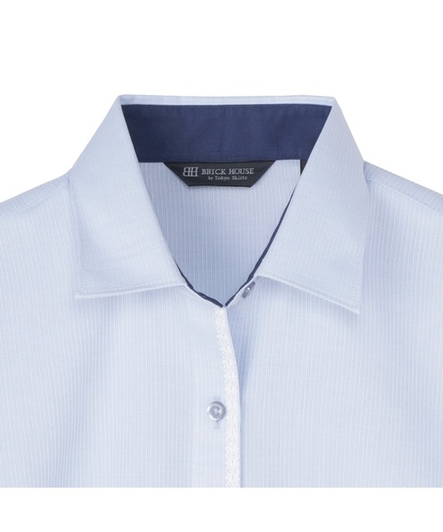 TOKYO SHIRTS（トウキョウシャツ）の「透け防止 形態安定ノーアイロン ワイド 長袖ビジネスワイシャツ（ビジネスシャツ・レディース・サックスブルー・LL/M/L/XL/XS/S）」の3枚目の写真