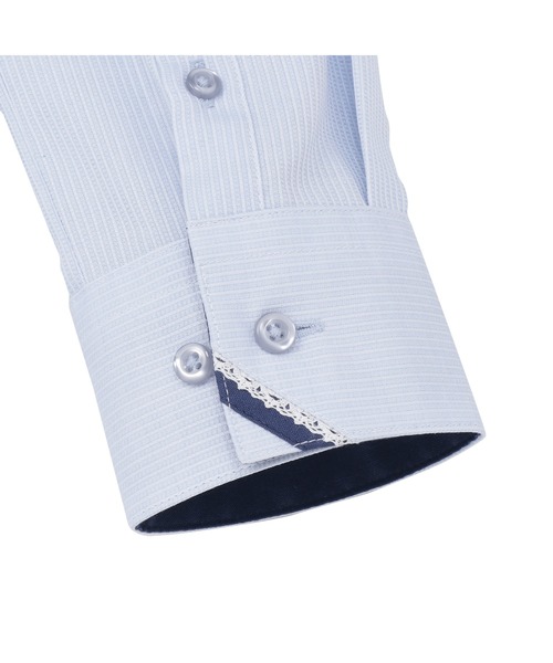 TOKYO SHIRTS（トウキョウシャツ）の「透け防止 形態安定ノーアイロン ワイド 長袖ビジネスワイシャツ（ビジネスシャツ・レディース・サックスブルー・LL/M/L/XL/XS/S）」の4枚目の写真