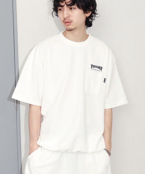 THRASHER(スラッシャー)の「【THRASHER/スラッシャー】パイルファブリック ポケット付半袖プルオーバー(Tシャツ/カットソー・メンズ・ホワイト/サックスブルー/ブラック・M/L/XL)」の19枚目の写真