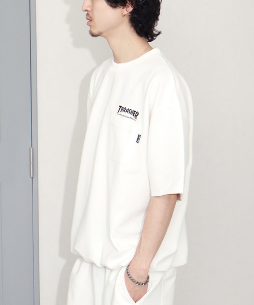 THRASHER(スラッシャー)の「【THRASHER/スラッシャー】パイルファブリック ポケット付半袖プルオーバー(Tシャツ/カットソー・メンズ・ホワイト/サックスブルー/ブラック・M/L/XL)」の20枚目の写真