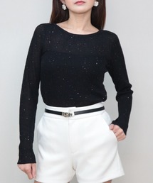 AMBIENT（アンビエント）の「スパンコールヤーンシアーリブニットトップス（ニット/セーター）」