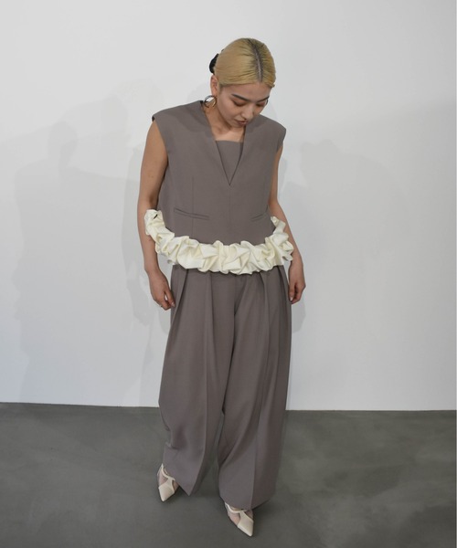 ANDRESD(アンドレスド)の「ホイップヘムドレス / whip hem dress(パンツドレス・レディース・グレー/ブラック/ホワイト/モカ/ミント・S/M/L)」の21枚目の写真