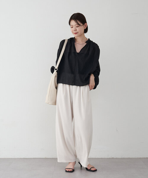 russet / ラシット [日本製]ギャザーシャツ russet ブラウス シャツ 「日本製」ギャザーシャツ レディース