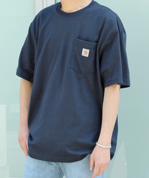 Carhartt（カーハート）の「《carhartt》カーハート Workwear 1/2-Sleeve T-Shirts（Tシャツ/カットソー・メンズ・ダークオリーブ/ブラック/オリーブ/ヘザーグレー/チャコールグレー/ベージュ/ネイビー/グリーン系その他2/ホワイト/ブルー・L/M/XL/S）」の9枚目の写真