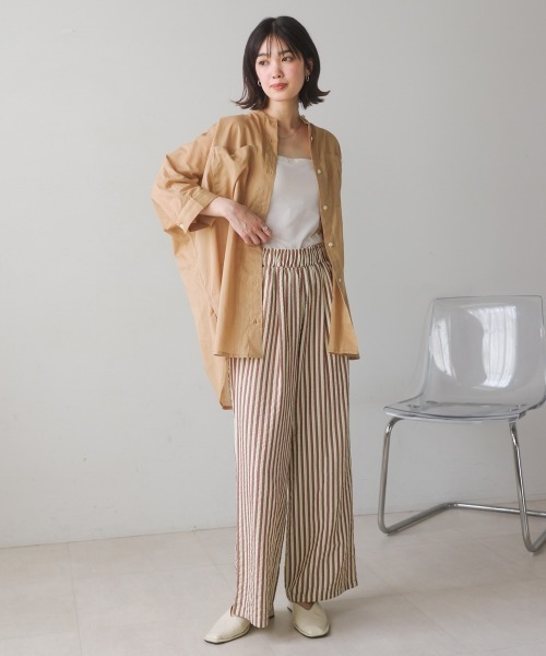 Bou Jeloud（ブージュルード）の「ボイルBIGポケットチュニック（シャツ/ブラウス・レディース・チャコールグレー/ベージュ/ラベンダー/ピンク・38）」の18枚目の写真